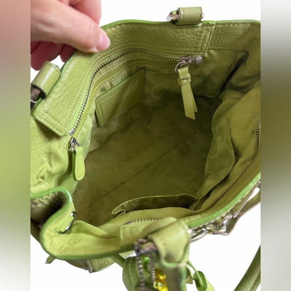 Y2K Coach green pebbled leather satchel - Picture 9 of 11